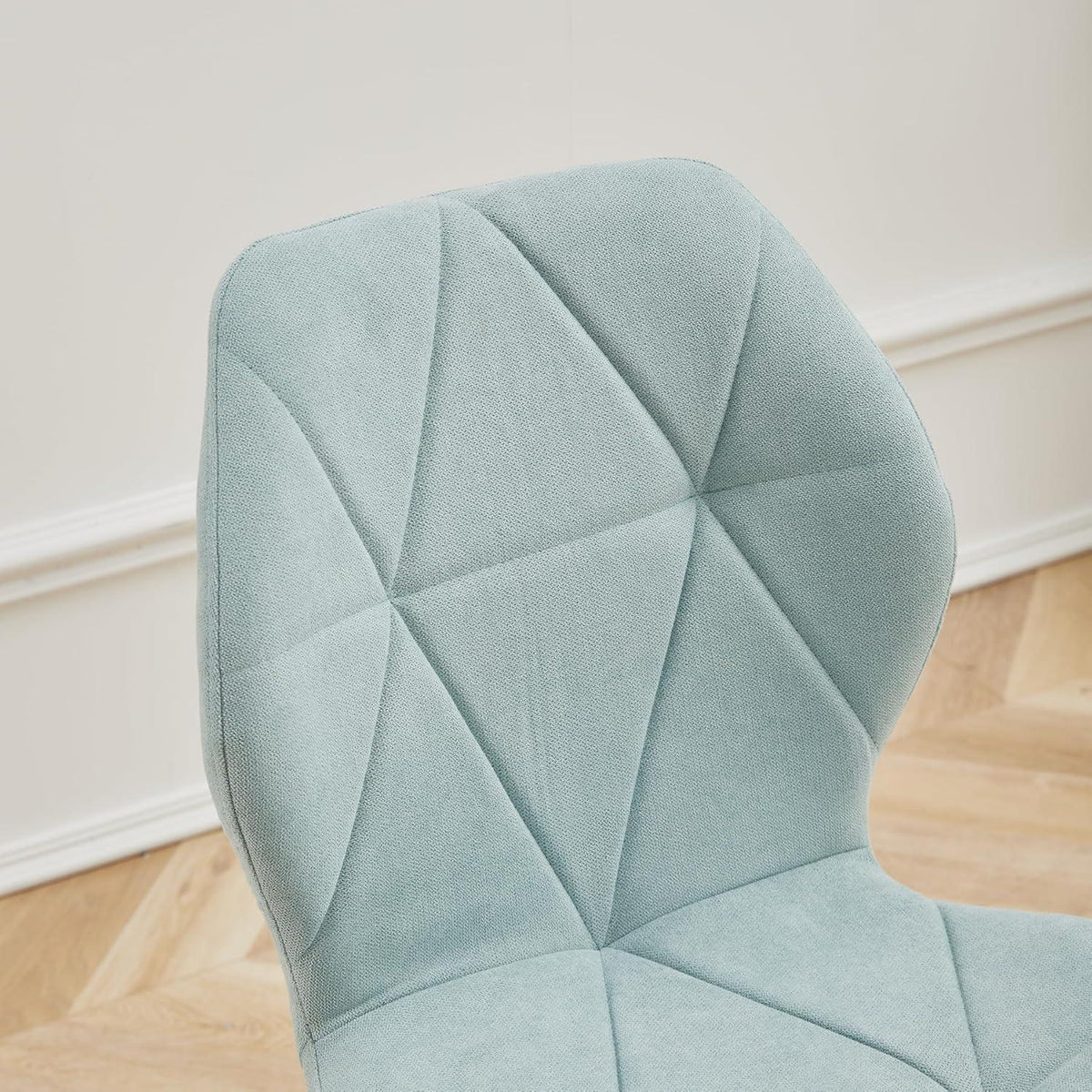 Runder Esstisch 100cm mit 4 modernen Leinenstühlen (Helle + Mint)
