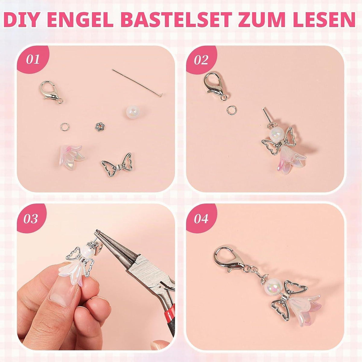Schutzengel Bastelset – 50 Engel Schlüsselanhänger DIY