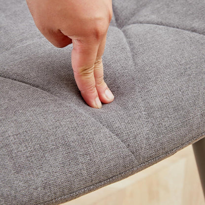 Runder Esstisch Set 100cm mit 4 modernen Leinenstühlen