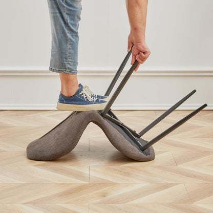 Runder Esstisch Set 100cm mit 4 modernen Leinenstühlen