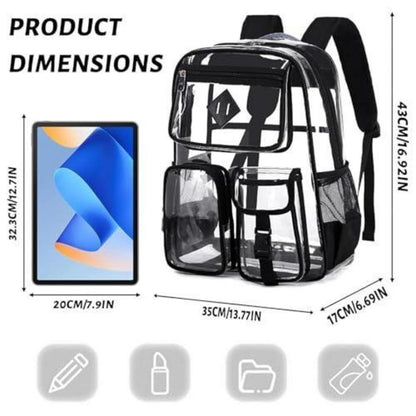 Transparenter Rucksack – Stadiontasche mit großer Kapazität