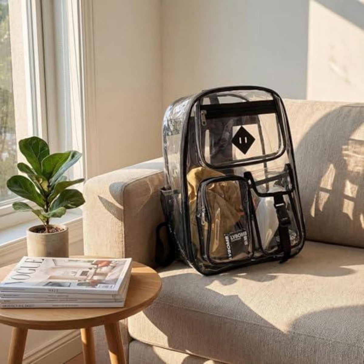 Transparenter Rucksack – Stadiontasche mit großer Kapazität