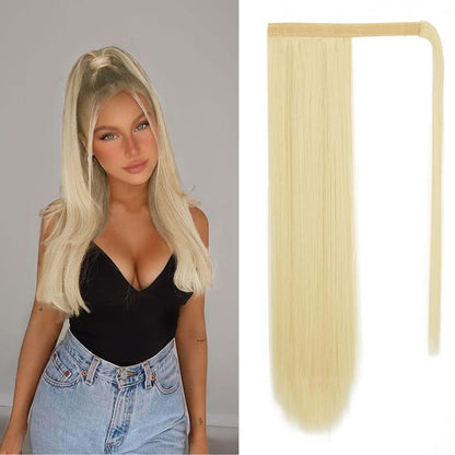 Glatter Pferdeschwanz Extension Blond 76cm – Haarverlängerung