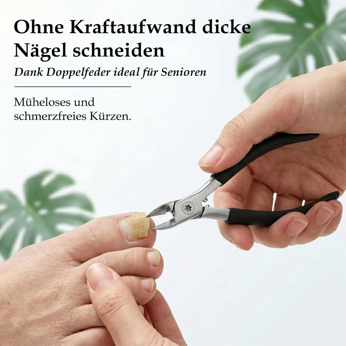 Fußnagelschere mit Spritzschutz & rutschfestem Griff