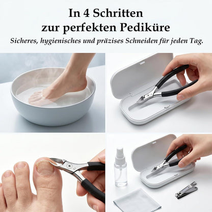 Fußnagelschere mit Spritzschutz & rutschfestem Griff