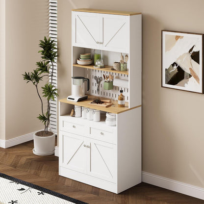 Weißes Sideboard mit 2 Schubladen & 4 Türen – Buffet Küche Esszimmer