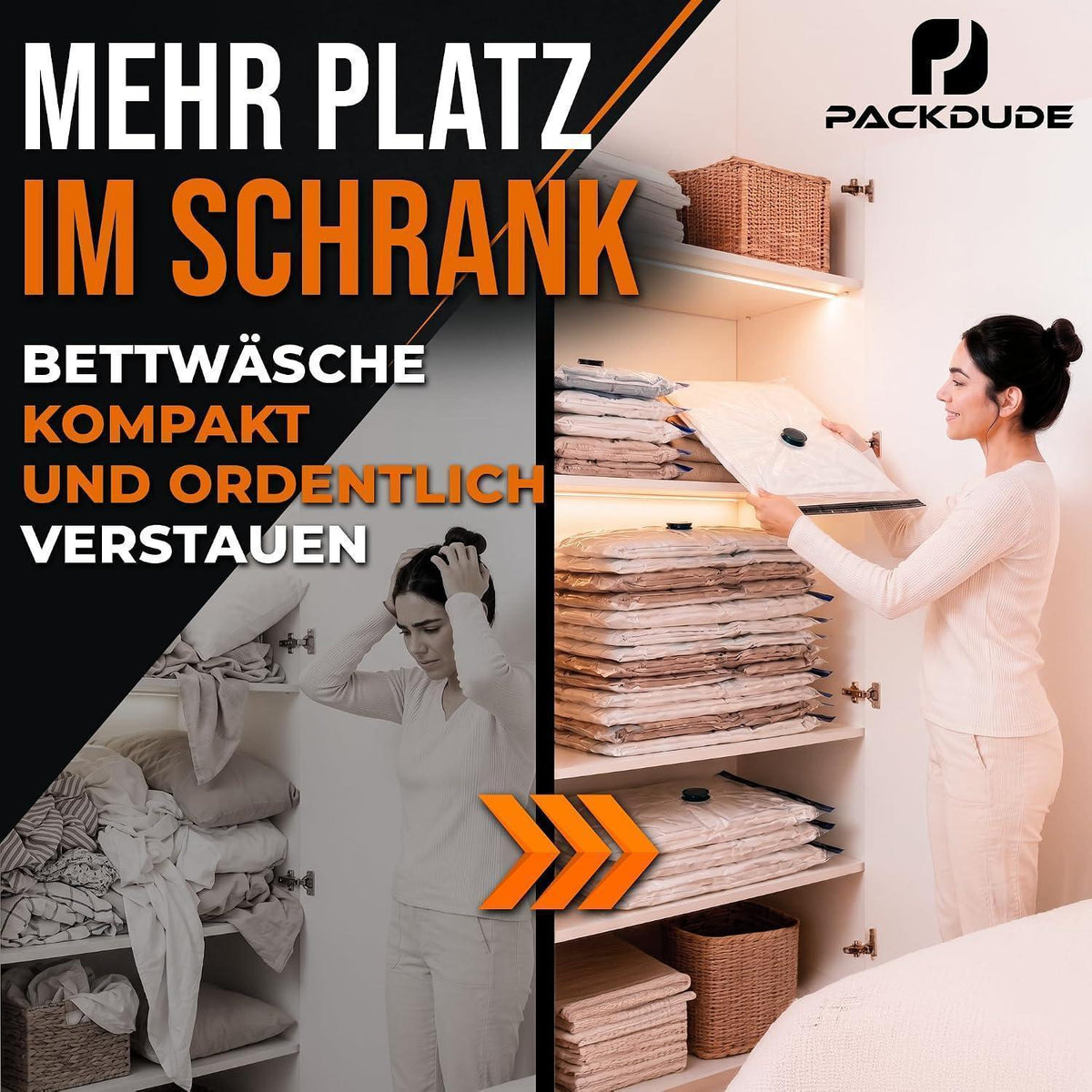 XXL Vakuumbeutel für Bettdecken & Kissen – 4er Set (130x90cm)