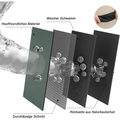 Rutschfeste Badematte super saugfähig 60x120 cm – Grau & Grün