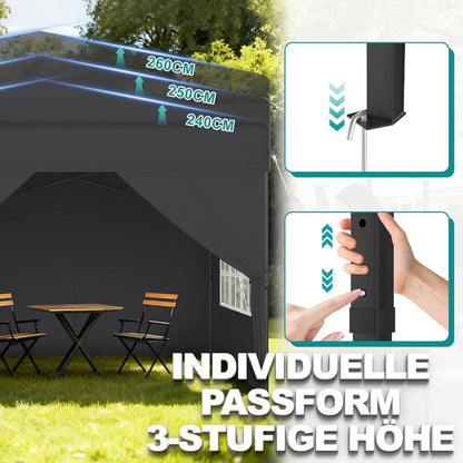 Pop Up Pavillon 2.5x2.5m – Wasserdicht & UV-Schutz