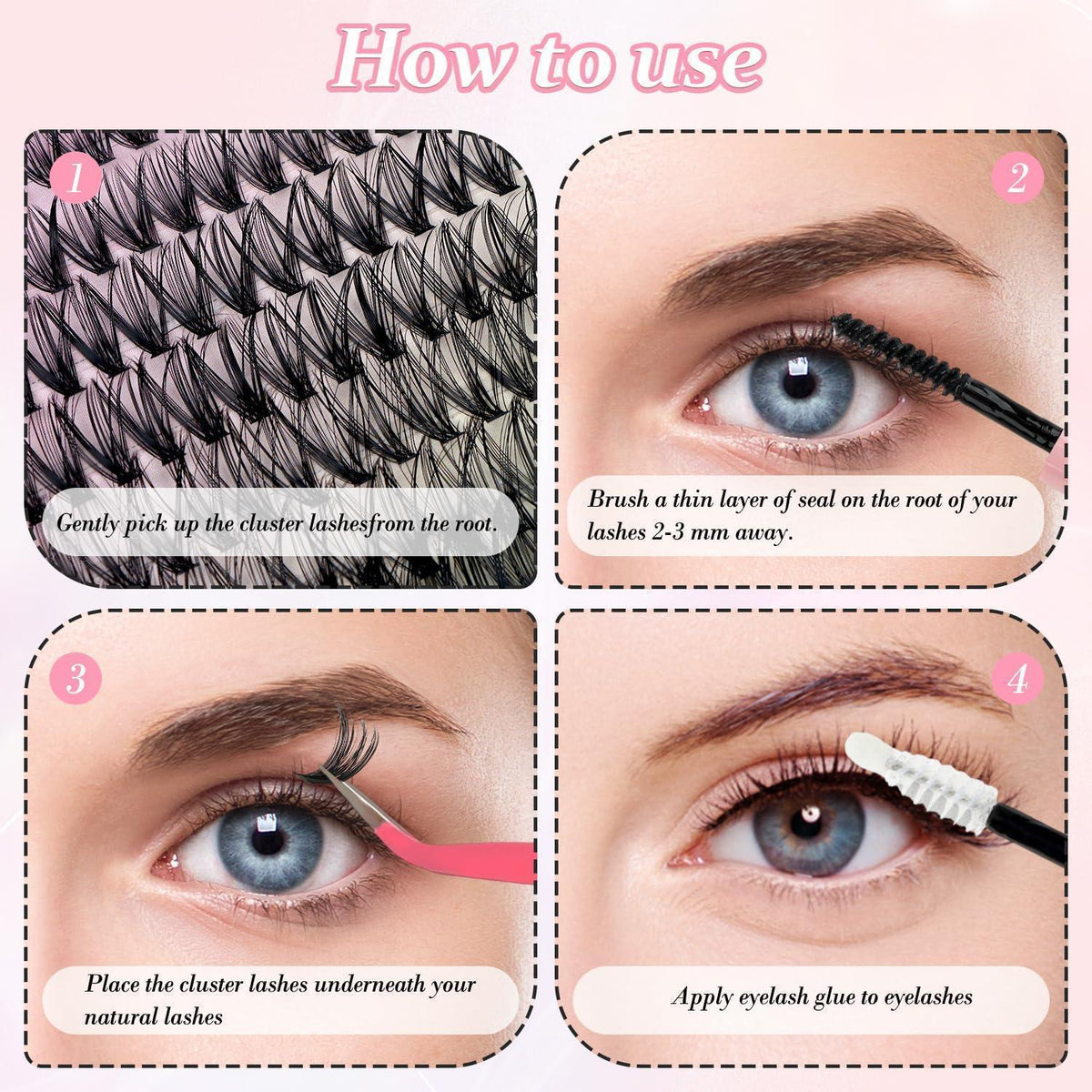 DIY Wimpern Cluster Set – 560 Stück für Volumen & Länge