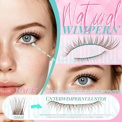 Braune Wimpern-Cluster Extensions – Natürlicher Look 8-16mm