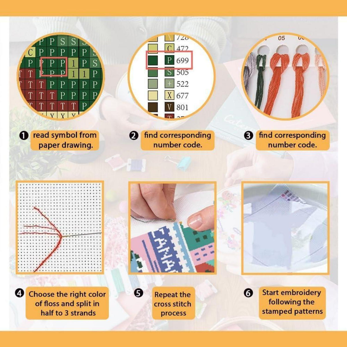 Kreuzstich Set mit Stempel Collage – Anfängerfreundlich & Mit Anleitung