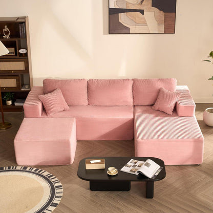 U-förmiges Schlafsofa 272cm mit Chaiselongue & weicher Recamiere