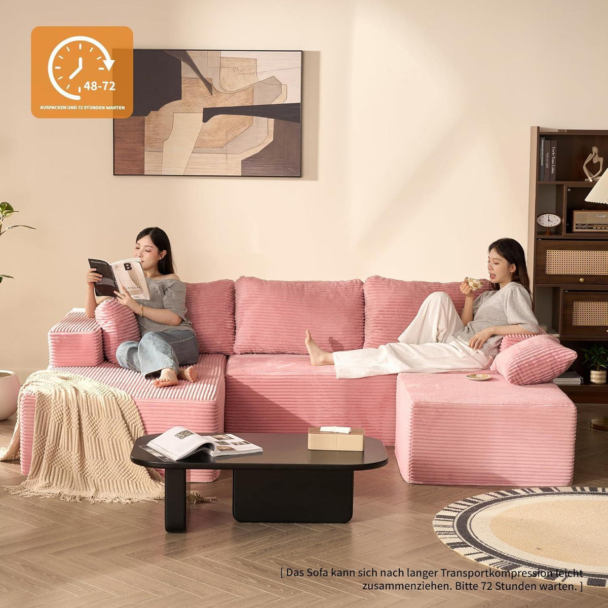 U-förmiges Schlafsofa 272cm mit Chaiselongue Links & Komfort