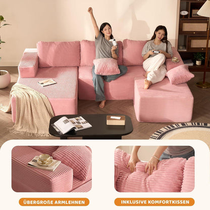 U-förmiges Schlafsofa 272cm mit Chaiselongue Links & Komfort