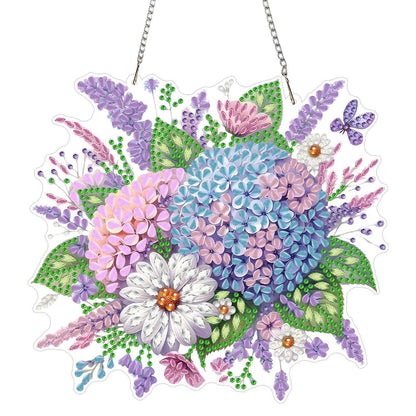 5D Diamantmalerei Anhänger - Blumen Fensterbild DIY Set