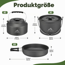 Camping Kochset 43-teilig für 6 Personen – Aluminium Geschirr Set