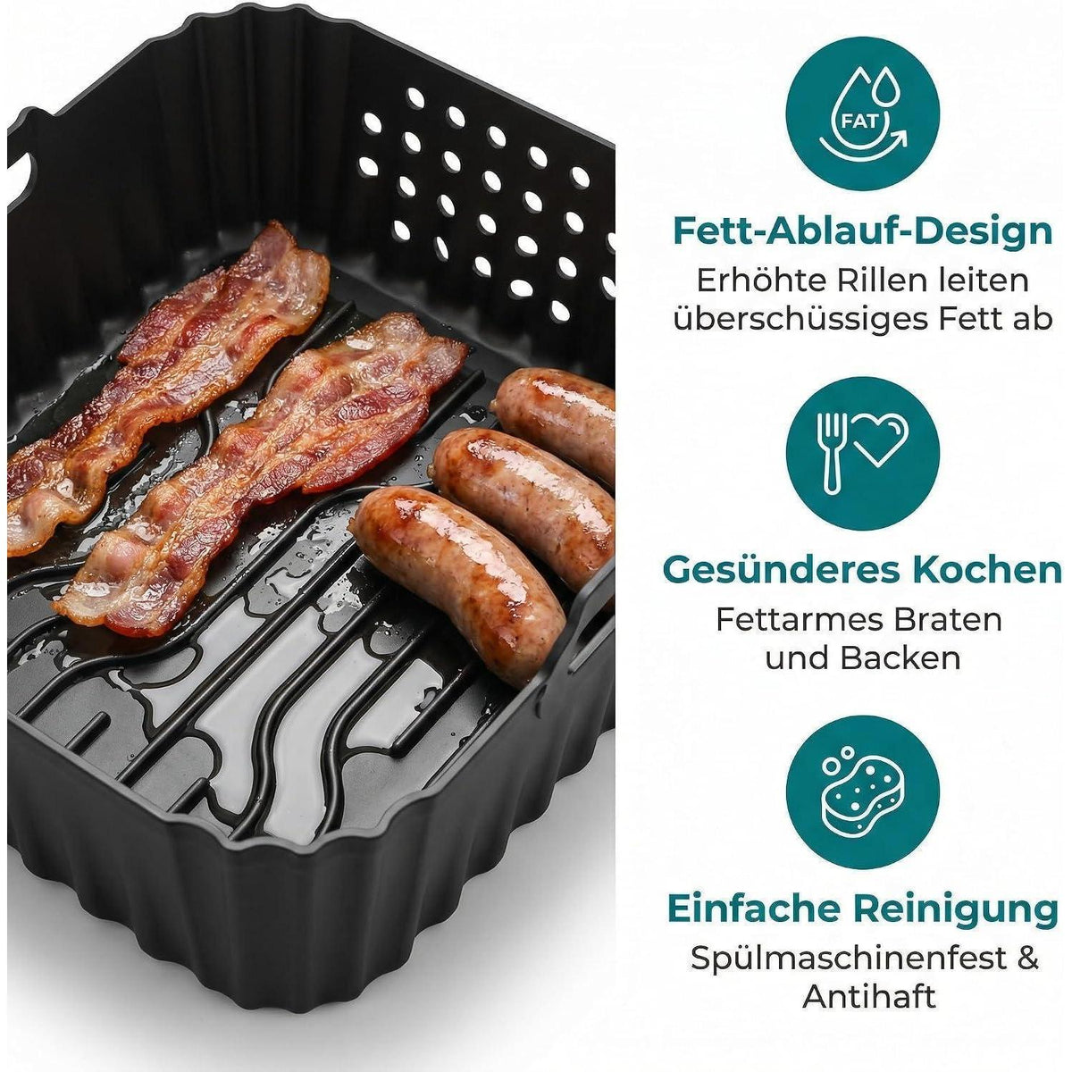 Silikonform für Heißluftfritteuse – Passend für Philips 10L