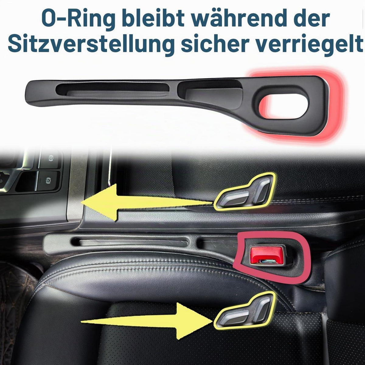 2er-Pack Autositz Lückenfüller mit Organizer – Schwarz