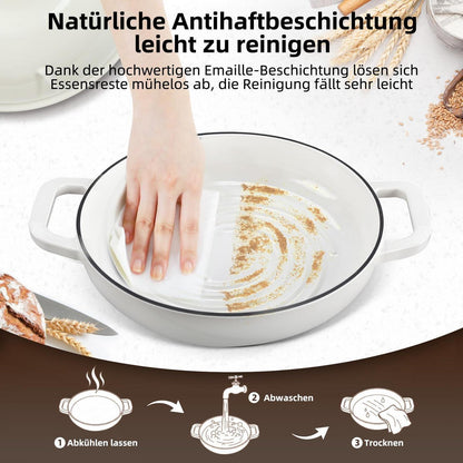 Emaillierter Gusseisen-Brotbacktopf 5,35L Weiß