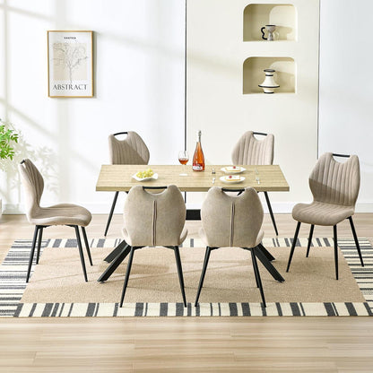 Esszimmergruppe mit Esstisch (140x80cm) & 6 Stühlen – Modern & Komfortabel