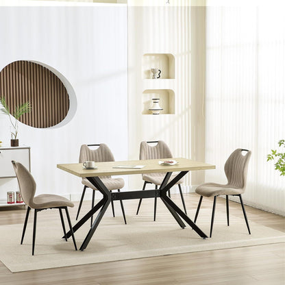 Esszimmergruppe mit Esstisch (140x80cm) & 6 Stühlen – Modern & Komfortabel