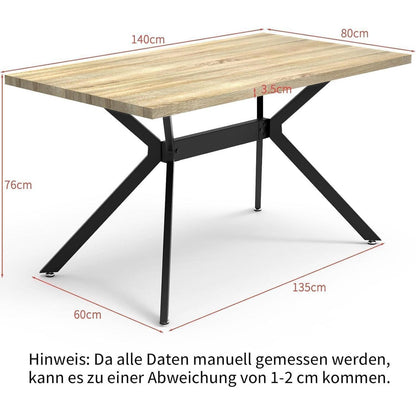 Esszimmergruppe mit Esstisch (140x80cm) & 6 Stühlen – Modern & Komfortabel