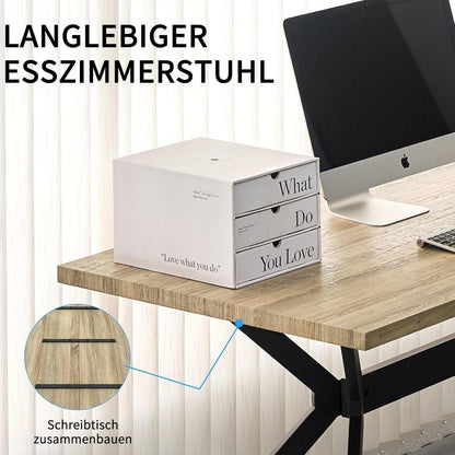 Esszimmergruppe mit Esstisch (140x80cm) & 6 Stühlen – Modern & Komfortabel