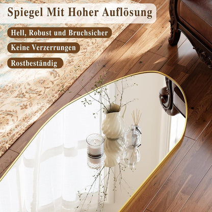 Ganzkörperspiegel Gold – Diamantform, 170x60cm mit Ständer