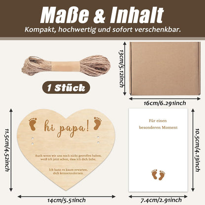 Du wirst Papa Geschenkset – Schwangerschaftsverkündung Holzschild