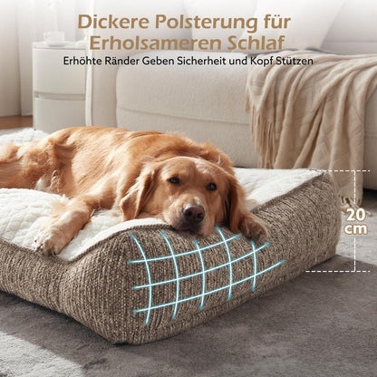 Orthopädisches Hundebett Groß – Beige, 89x64x20cm