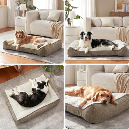 Orthopädisches Hundebett Groß – Beige, 89x64x20cm