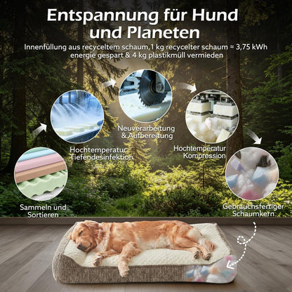 Orthopädisches Hundebett Groß – Beige, 89x64x20cm