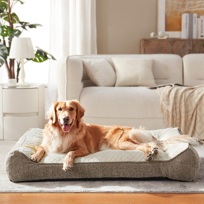 Orthopädisches Hundebett Groß – Beige, 89x64x20cm