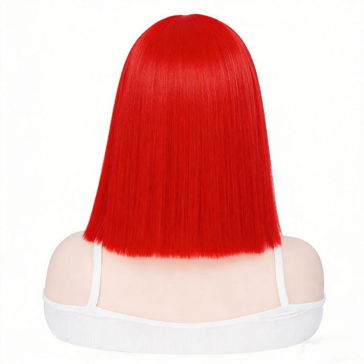 Rote Bob Perücke mit Pony – 30cm Synthetik Perücke für Cosplay