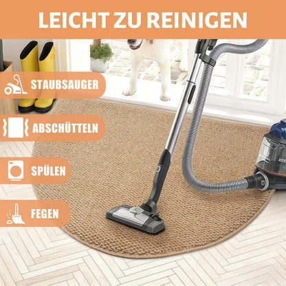 Schmutzfangmatte Halbrund Braun 50x80 – Rutschfest & Waschbar