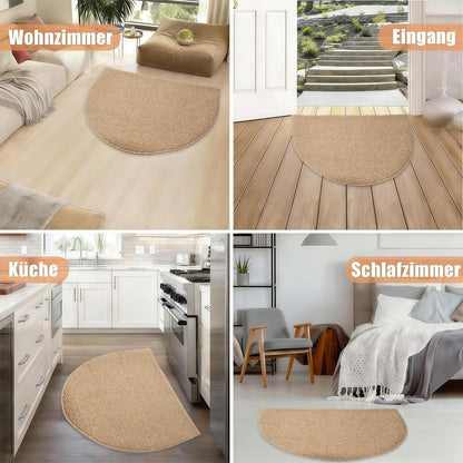 Schmutzfangmatte Halbrund Braun 50x80 – Rutschfest & Waschbar
