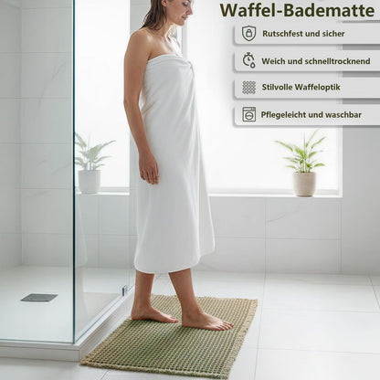 Rutschfester Badezimmerteppich Boho Bohnengrün 60x180cm