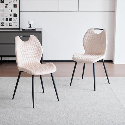 4-teiliges Esszimmerstuhl-Set Beige – Polsterstühle für Küche & Wohnzimmer