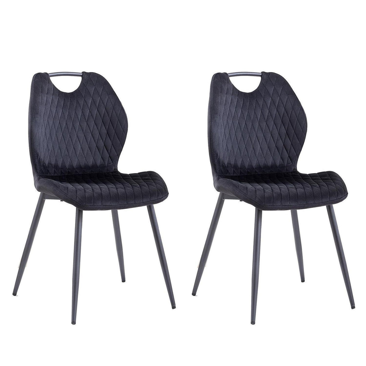 2er-Set Esszimmerstühle Schwarz – Polsterstuhl für Küche & Wohnzimmer