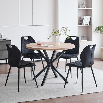 2er-Set Esszimmerstühle Schwarz – Polsterstuhl für Küche & Wohnzimmer