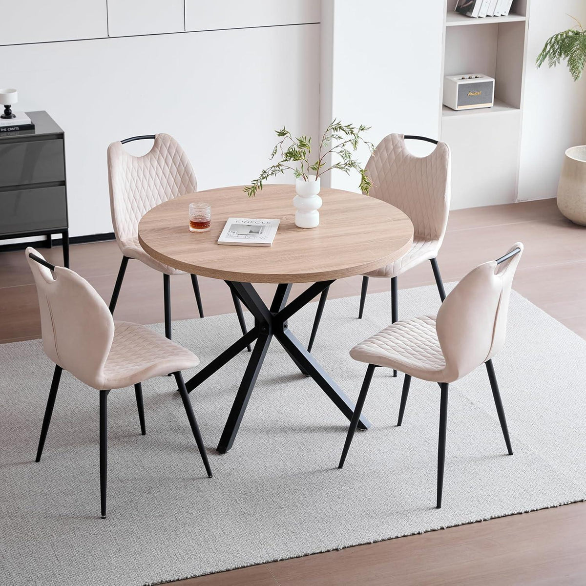 6 Esszimmerstühle Beige – Polsterstuhl Set für Küche & Wohnzimmer