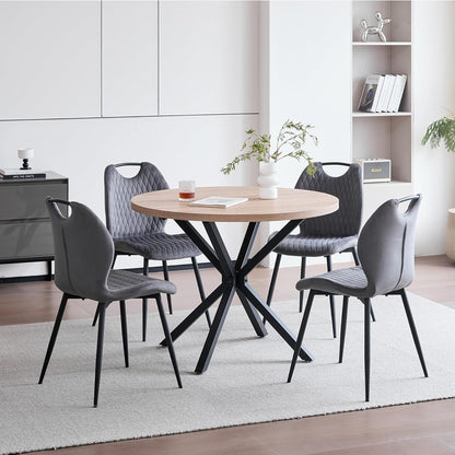 2er-Set Esszimmerstühle Grau – Polsterstühle für Küche & Wohnzimmer
