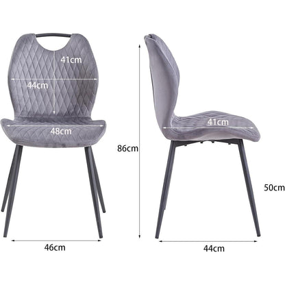 2er-Set Esszimmerstühle Grau – Polsterstühle für Küche & Wohnzimmer