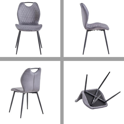 2er-Set Esszimmerstühle Grau – Polsterstühle für Küche & Wohnzimmer