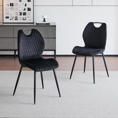 6 Esszimmerstühle Set Schwarz – Polsterstühle für Küche & Wohnzimmer