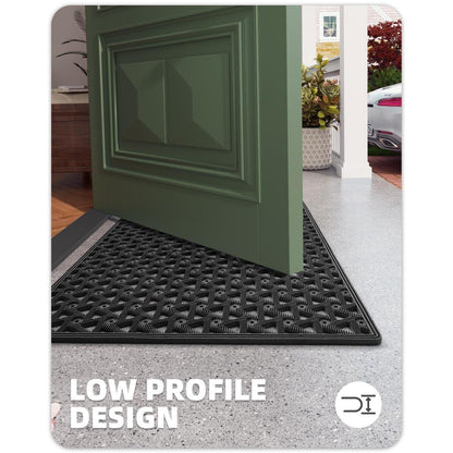 Fußmatte Schwarz 81x122 cm – Robust & Drainage für Draußen