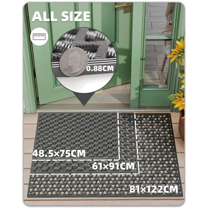 Fußmatte Grau 81x122 cm | Robust & Drainage für Draußen