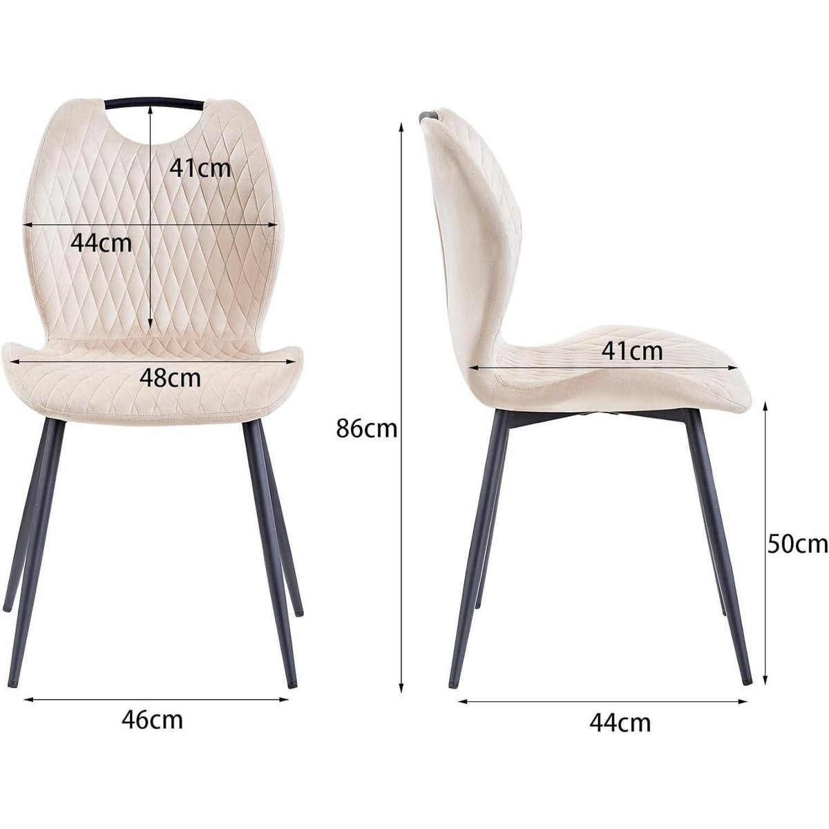 8 Esszimmerstühle Beige – Polsterstühle mit Metallbeinen