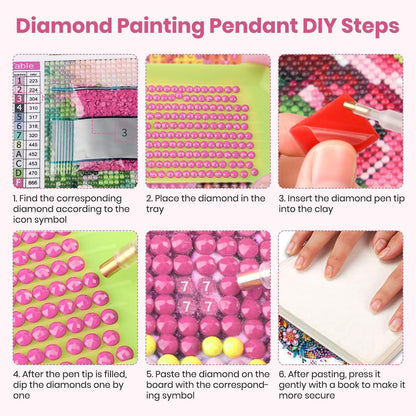 Diamant Painting Anhänger Hahn – DIY Fensterbild mit Kette